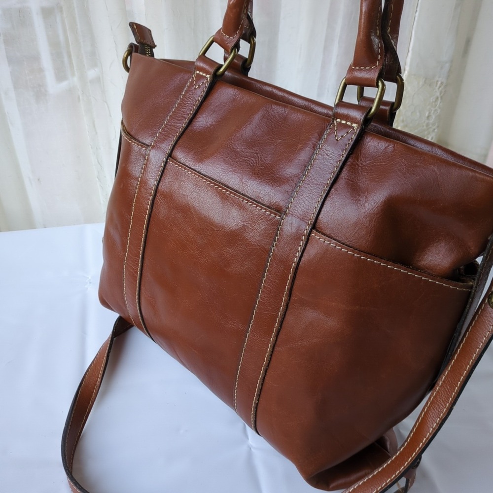 Large Carducci Brown Leather Tote Patricia Nash - Picture 7 of 15